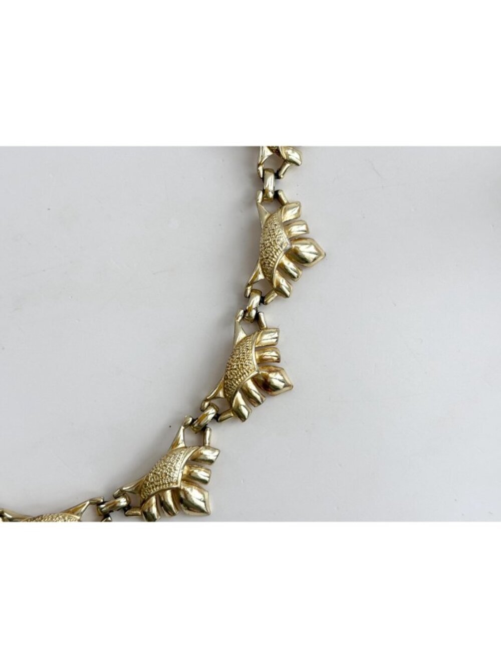 Coro Signed Gold Toned Designer Chainlink Abstract Vintage 80's Bracelet - 18" - Picture 10 of 16